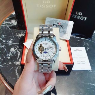 SĂN SALE ĐỒNG HỒ NAM TRUNG CẤP TIXOT DÂY THÉP AUTOMATIC LỘ ĐÁY