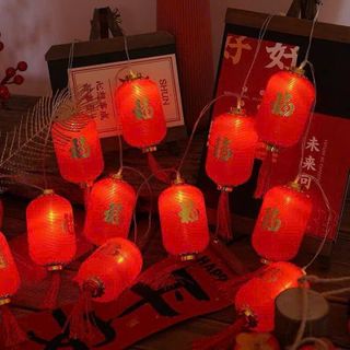 DÂY 16 LỒNG ĐÈN TRỤ ĐỎ (12cm)