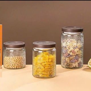 YT Bộ 3 Hũ Thuỷ Tinh Nắp Gỗ (THÙNG 16B)