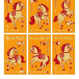 Bao lì xì 2026 vàng in nổi from cao . 1set 6cai đủ mẫu