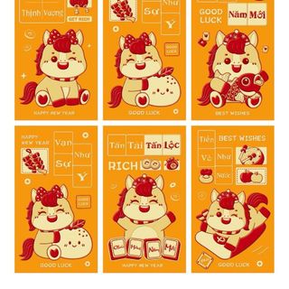 Bao lì xì 2026 vàng in nổi from cao . 1set 6cai đủ mẫu