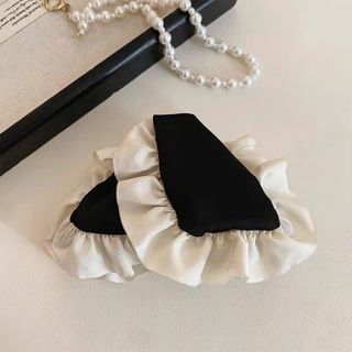 Kẹp Tóc Nơ Xếp Ly Ngọc Trai Thời Trang Tam Giác Kẹp Cá Mập Cho Nữ Phụ Kiện Tóc