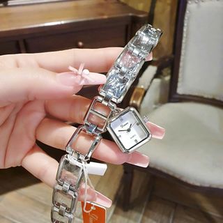 ĐỒNG HỒ NỮ CHÍNH HÃNG DIMINY DÂY LẮC ĐÍNH MẶT VUÔNG MINI ĐÍNH RỜI FULLBOX