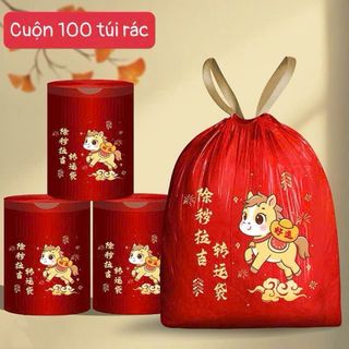 Cuộn 100 túi đựng rác ngựa chất liệu dày dặn siêu dai