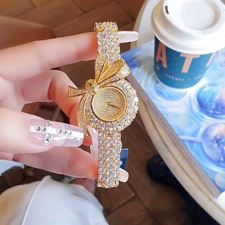 SET ĐỒNG HỒ NỮ CHÍNH HÃNG FUNMEI F2160 kèm dây chuyền mặt nơ  FULL ĐÁ FULLBOX TEM