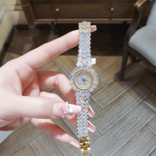 SET ĐỒNG HỒ NỮ CHÍNH HÃNG FUNMEI MỚI NHẤT F2163 FULL ĐÁ PHA LÊ KÈM DÂY CHUYỀN HỘT XOÀN