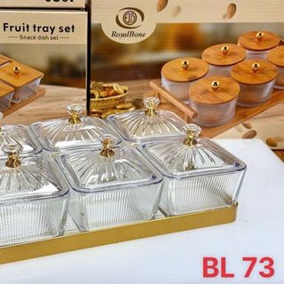 Mứt-Khay 6 Hũ Mứt Thủy Tinh BL 73 (THÙNG 10B)