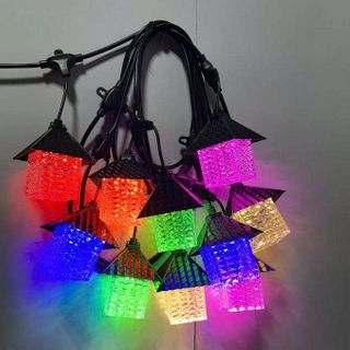 DÂY ĐÈN LED ĐỦ MÀU CHỐNG NƯỚC HÌNH NGÔI NHÀ DÀI 5M - 10 BÓNG