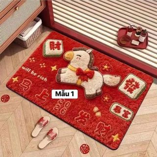 THẢM LAU CHÂN 5D HOẠ TIẾT NGỰA 2026 - SIZE 60x40cm