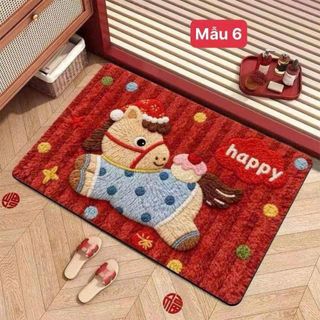 THẢM LAU CHÂN 5D HOẠ TIẾT NGỰA 2026 - SIZE 60x40cm