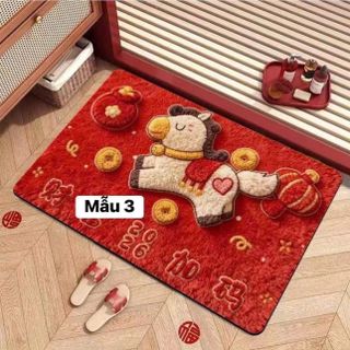 THẢM LAU CHÂN 5D HOẠ TIẾT NGỰA 2026 - SIZE 60x40cm