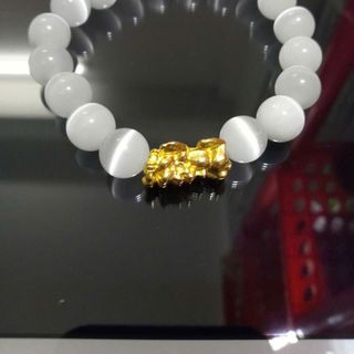 Chuỗi đá mắt mèo đeo tay 10ly mix tỳ hưu