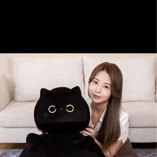 Mèo lười đen tuyền trắng Ngọc trinh 30cm