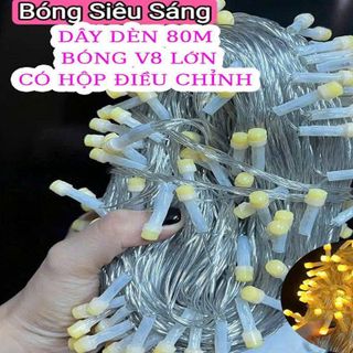 DÂY ĐÈN TRANG TRÍ SÁNG VÀNG V8 80M 352 BÓNG SIÊU SÁNG