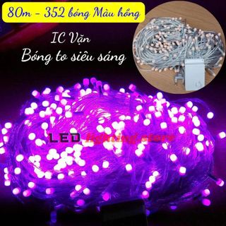 DÂY ĐÈN TRANG TRÍ MÀU HỒNG V8 80M 352 BÓNG SIÊU SÁNG