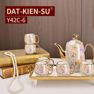 Sứ Bộ Bình, Bộ Ấm Chén 6 Cốc Sứ 7 Sắc Y42C-6 (THÙNG 8B)