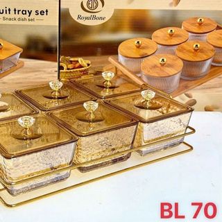 Mứt-Khay 6 Hũ Mứt Thủy Tinh BL 70 (THÙNG 10B)