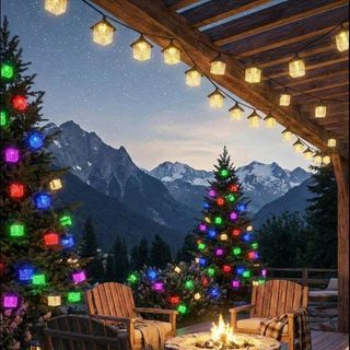 DÂY ĐÈN LED SÁNG VÀNG CHỐNG NƯỚC HÌNH NGÔI NHÀ DÀI 5M - 10 BÓNG