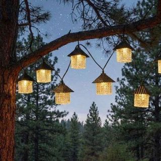 DÂY ĐÈN LED SÁNG VÀNG CHỐNG NƯỚC HÌNH NGÔI NHÀ DÀI 5M - 10 BÓNG