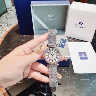 ĐỒNG HỒ NỮ CHÍNH HÃNG FUNMEI F4604 FULL ĐÁ PHA LÊ ĐI KÈM TEM KÍCH HOẠT ĐIỆN TỬ