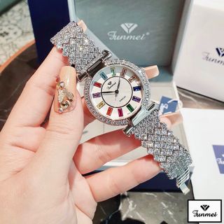 ĐỒNG HỒ NỮ CHÍNH HÃNG FUNMEI F4604 FULL ĐÁ PHA LÊ ĐI KÈM TEM KÍCH HOẠT ĐIỆN TỬ