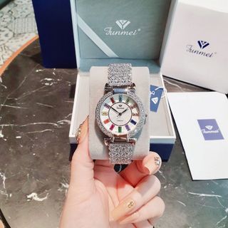 ĐỒNG HỒ NỮ CHÍNH HÃNG FUNMEI F4604 FULL ĐÁ PHA LÊ ĐI KÈM TEM KÍCH HOẠT ĐIỆN TỬ