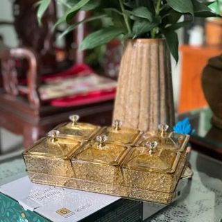 Mứt-Khay 6 Hũ Mứt Thủy Tinh BL 70 (THÙNG 10B)