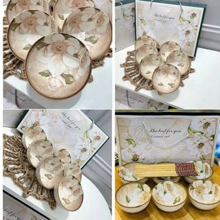 BỘ 6 CHÉN HOA TRÀ KÈM ĐŨA