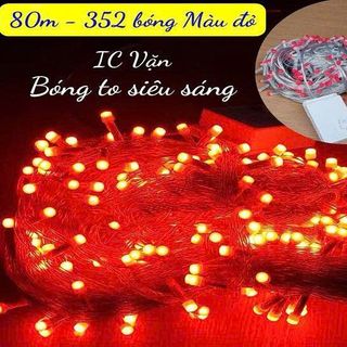 DÂY ĐÈN TRANG TRÍ MÀU ĐỎ V8 80M 352 BÓNG SIÊU SÁNG