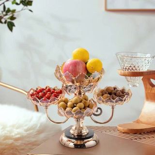 KHAY MỨT TẾT XOAY 360 HÌNH HOA SEN 5 CÁNH