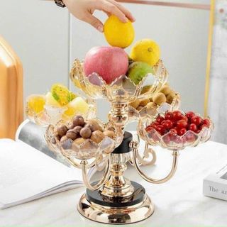 KHAY MỨT TẾT XOAY 360 HÌNH HOA SEN 5 CÁNH