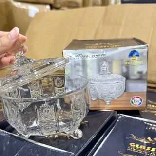 HỦ MỨT TẾT THUỶ TINH 3 CHÂN TG15 (T36)