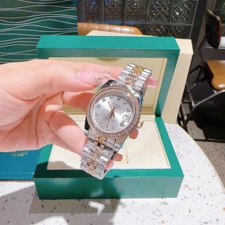 ĐỒNG HỒ NAM NỮ CAO CẤP ROLET DATE JUST AUTOMATIC DÂY ĐÚC MẶT SAPHIRE VIỀN HỘT