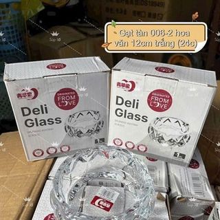 Gạt Tàn 006-2 Hoa Văn 12cm Trắng (THÙNG 24C)