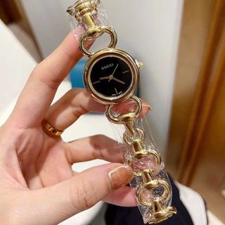 SĂN SALE ĐỒNG HỒ NỮ THỜI TRANG GUCHI MẶT TRÒN DÂY LẮC VÀNG