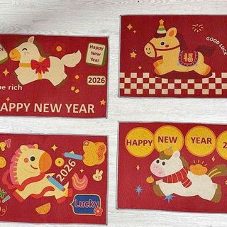 THẢM LAU CHÂN HOẠ TIẾT CHIBI TẾT 2026