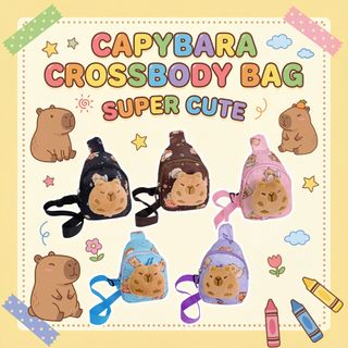 TÚI ĐEO CHÉO CAPIPARA MẶT THÚ NHỒI BÔNG – NHẸ, XINH CHO BÉ - PIPI STORE