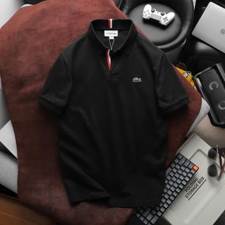 - Áo thun nam cổ trụ thêu hình phối cổ - Cotton thoáng mát - Size 50-87kg