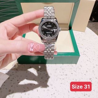 ĐỒNG HỒ NAM NỮ CAO CẤP ROLET DATE JUST AUTOMATIC DÂY ĐÚC MẶT SAPHIRE VIỀN HỘT