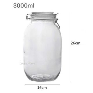 HỦ THUỶ TINH NẮP GÀI KHOÁ DELI 3000ML