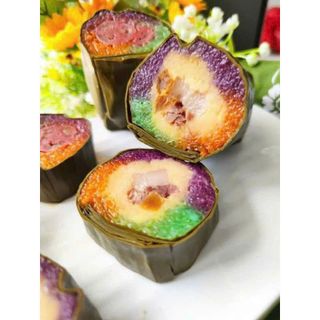 Bánh Tét 3 Màu Trứng Muối siêu ngon - đòn 700gr