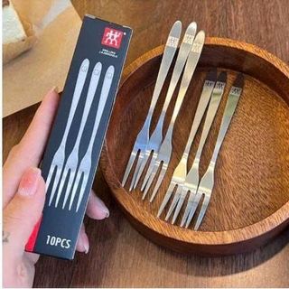SET 10 NĨA GHIM TRÁI CÂY INOX CAO CẤP