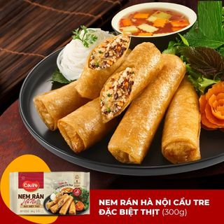 [ SHIP HOẢ TỐC HCM 2H ] Nem Rán Hà Nội Cầu Tre Đặc Biệt Thịt (300g)