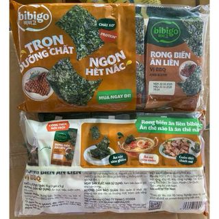 Thùng 12 lốc*3 gói = 36 gói rong biển ăn liền Bibigo vị BBQ 4g