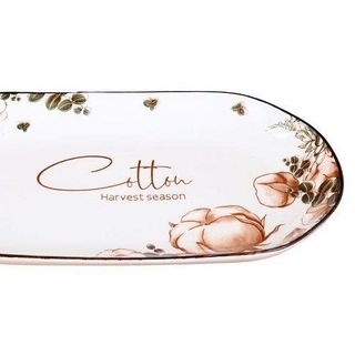 ĐĨA SỨ XOÀI HOA CỔ COTTON 32cm (T20)