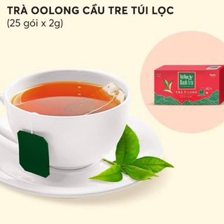 “Combo 5 hộp “Trà Oolong Túi Lọc Cầu Tre Bao bì  Tết  - Hộp 25 gói hsd tháng 4/2027