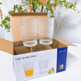 BỘ 6 LY THỦY TINH ĐỒNG TIỀN CAO 350ML (T8)