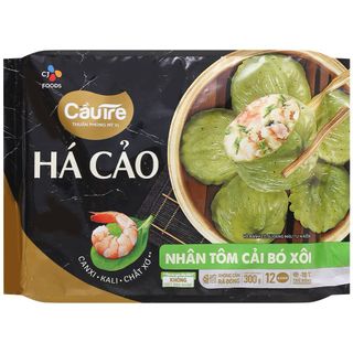 Há cảo nhân tôm cải bó xôi Cầu Tre khay 300g