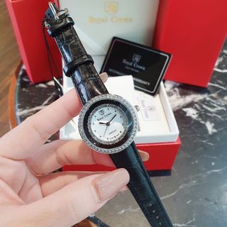 SĂN SALE ĐỒNG HỒ NỮ THỜI TRANG RODAL DÂY DA MẶT TRẮNG HAI VIỀN HỘT