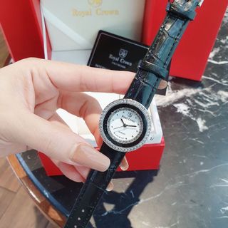 SĂN SALE ĐỒNG HỒ NỮ THỜI TRANG RODAL DÂY DA MẶT TRẮNG HAI VIỀN HỘT